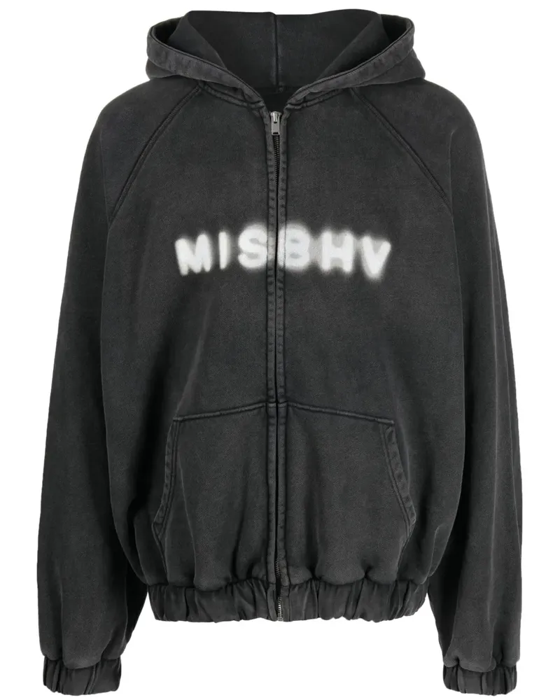 MISBHV Kapuzenjacke mit Logo-Print - Schwarz Schwarz