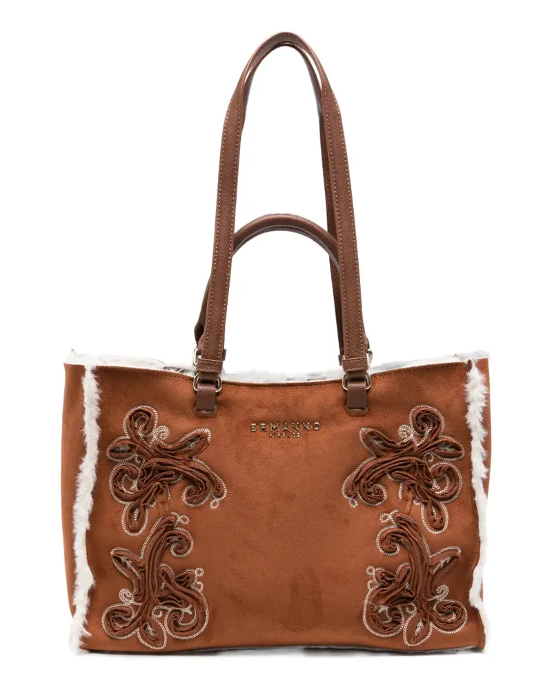 Ermanno Scervino Kleine Handtasche mit Stickerei - Braun Braun