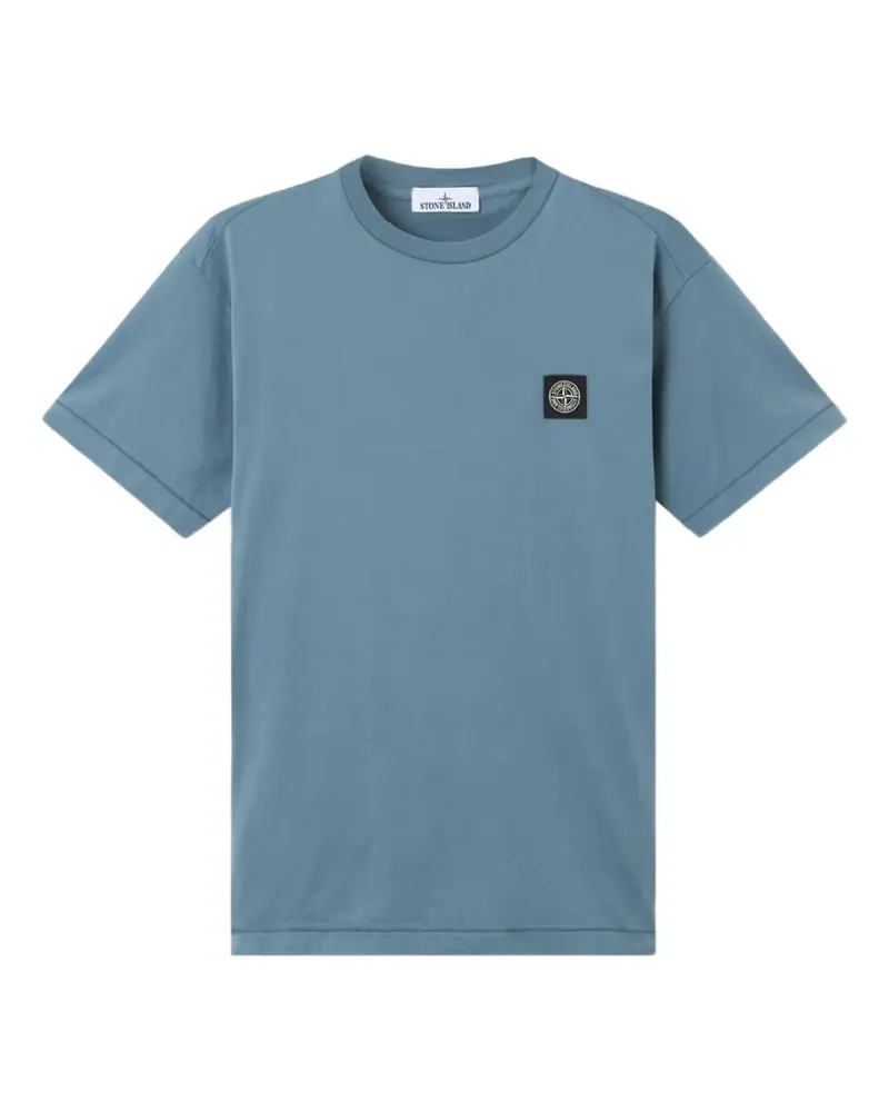 Stone Island T-Shirt mit Logo-Patch - Blau Blau