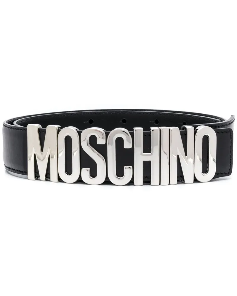 Moschino Gürtel mit Logo-Schild - Schwarz Schwarz