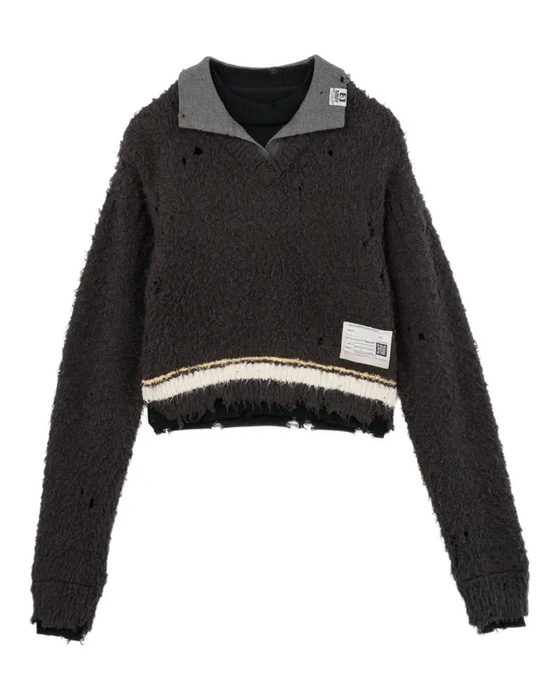 MIHARAYASUHIRO Pullover im Layering-Look - Schwarz Schwarz