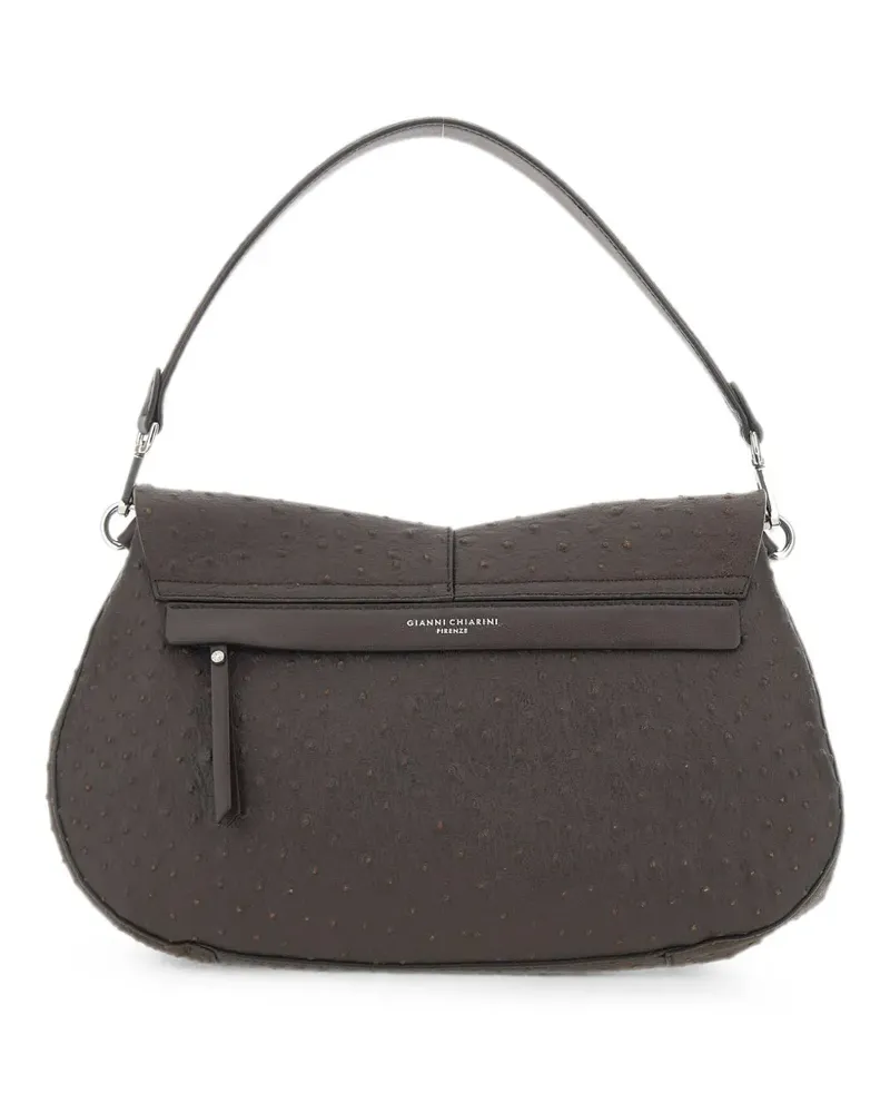 Gianni Chiarini medium Helena Round ostrich-effect shoulder bag - Braun Braun