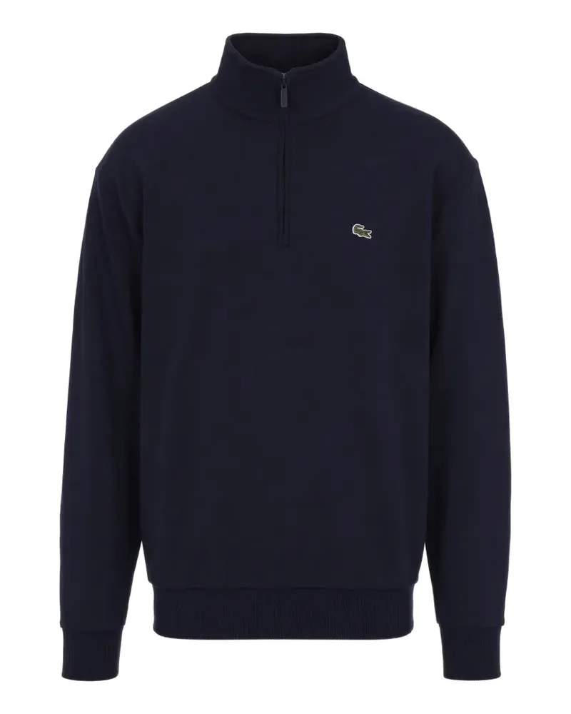 Lacoste quarter-zip logo-patch sweater - Blau Blau