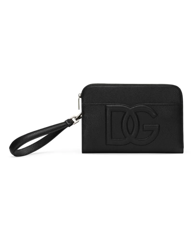Dolce & Gabbana Clutch mit DG-Prägung - Schwarz Schwarz