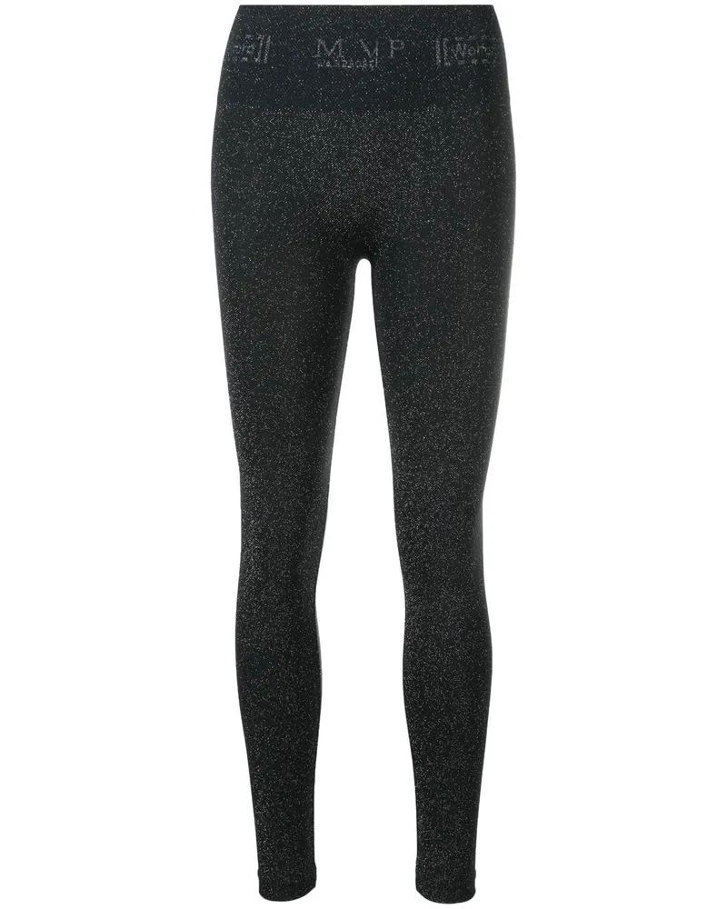Wolford Leggings im Metallic-Look - Schwarz Schwarz