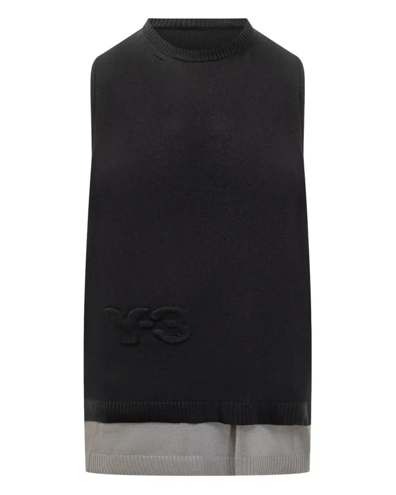 Y-3 Pullunder mit Logo-Prägung - Schwarz Schwarz