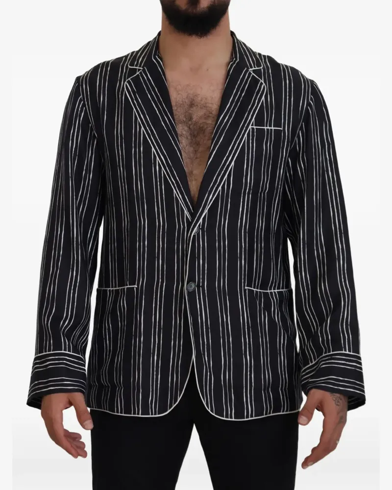 Dolce & Gabbana striped silk pajama shirt - Blau Blau