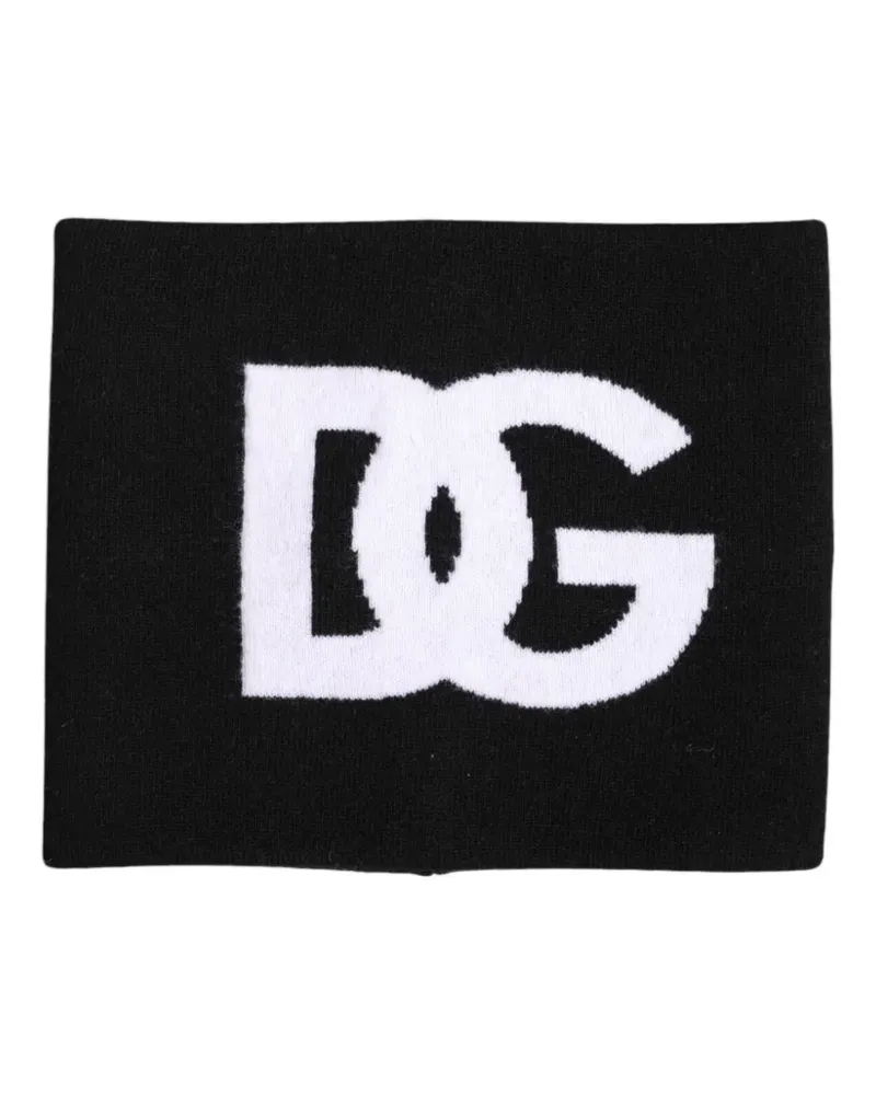 Dolce & Gabbana Rundschal mit Logo-Strickmuster - Schwarz Schwarz