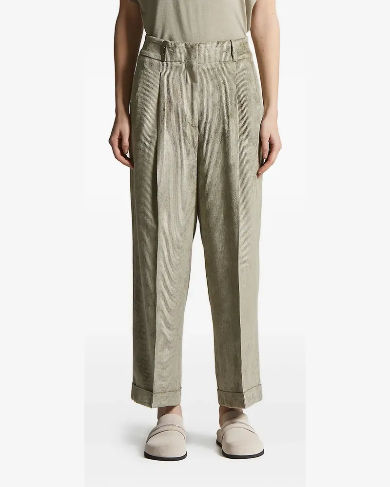 Peserico Cordhose mit Falten - Grün Grün