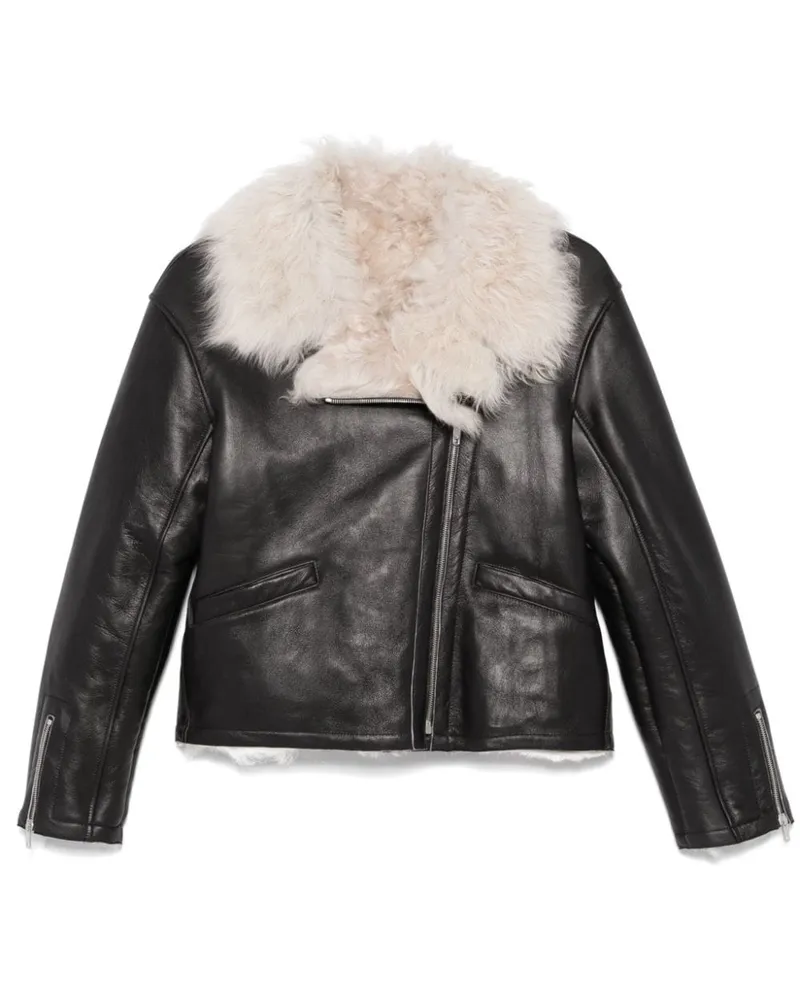 Durazzi Milano Klassische Lederjacke - Schwarz Schwarz