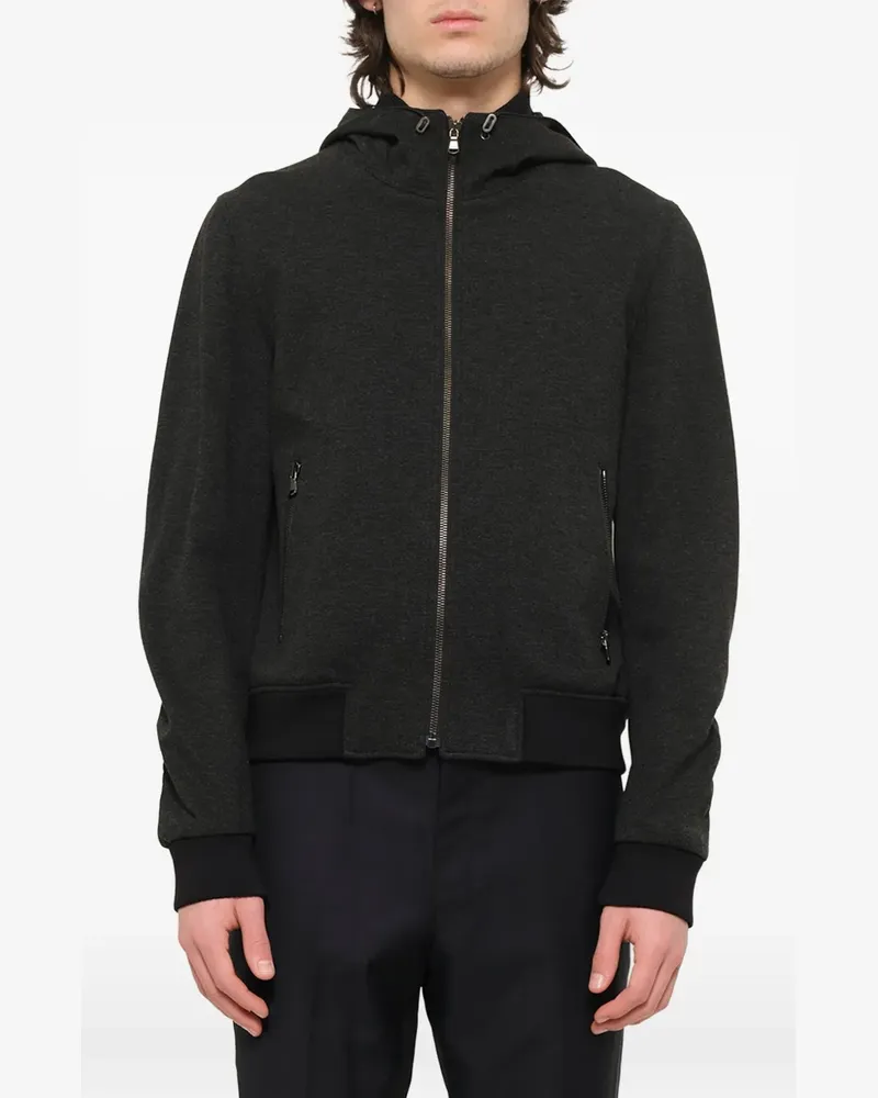 Wooyoungmi hooded zip-up track jacket - Grau Grau