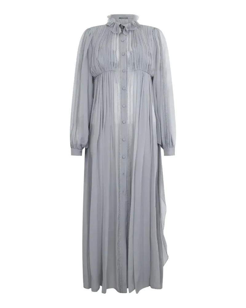 Alberta Ferretti Kleid mit Rüschenkragen - Grau Grau