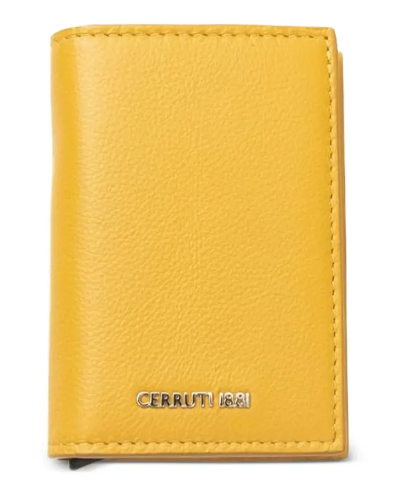 Cerruti 1881 Strukturiertes Kartenetui mit Logo-Schild - Gelb Gelb
