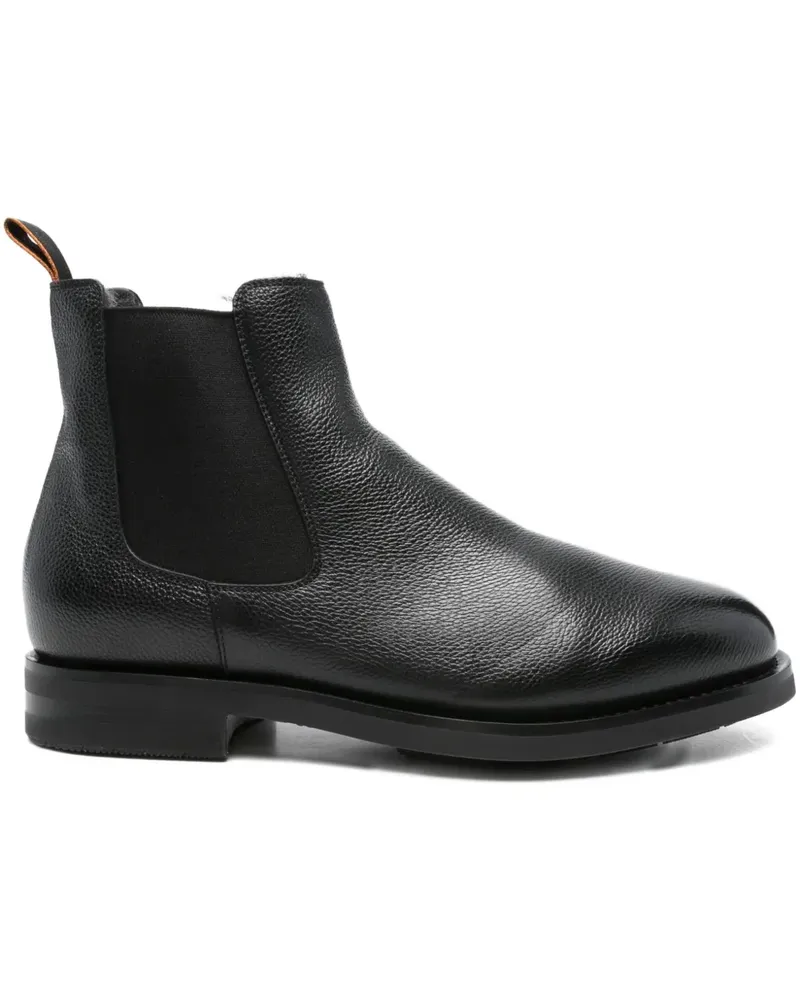 Santoni Stiefel aus Leder - Schwarz Schwarz