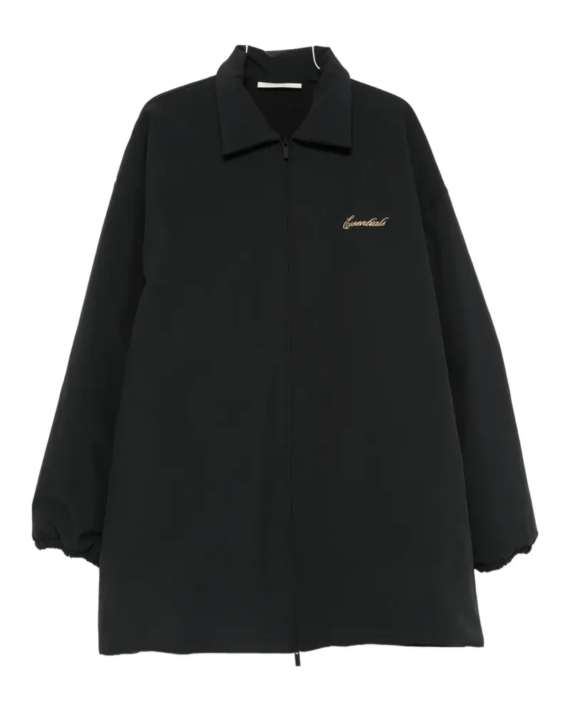 Fear of God logo-embroidered coat - Schwarz Schwarz
