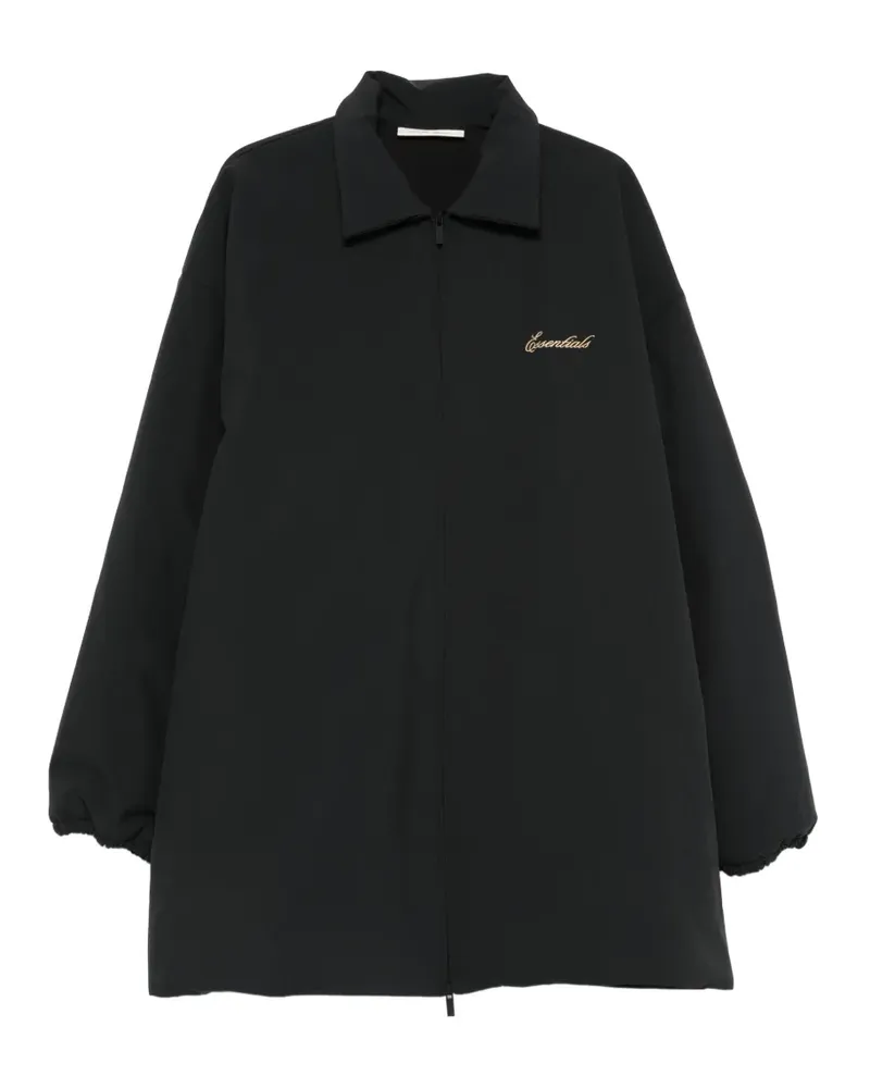 Fear of God logo-embroidered coat - Schwarz Schwarz
