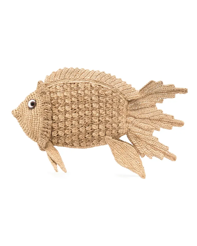 Anya Hindmarch fish-shape woven clutch bag - Nude Nude