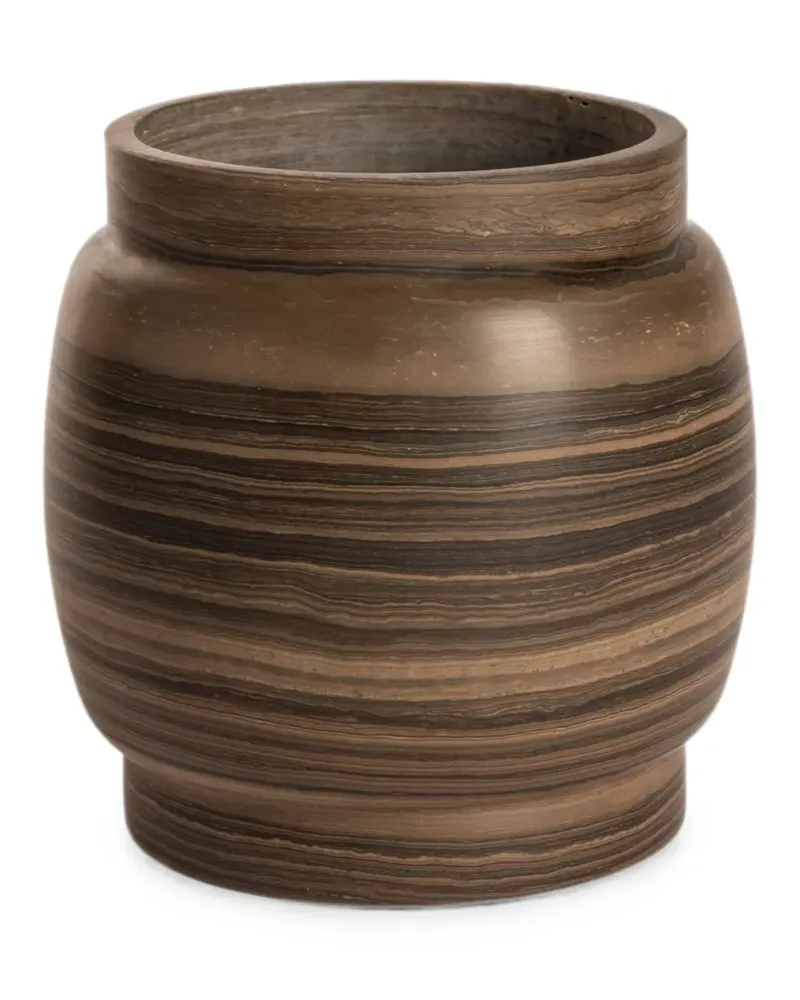 Editions Milano Mittelgroße Stone Vase aus Marmor - Braun Braun