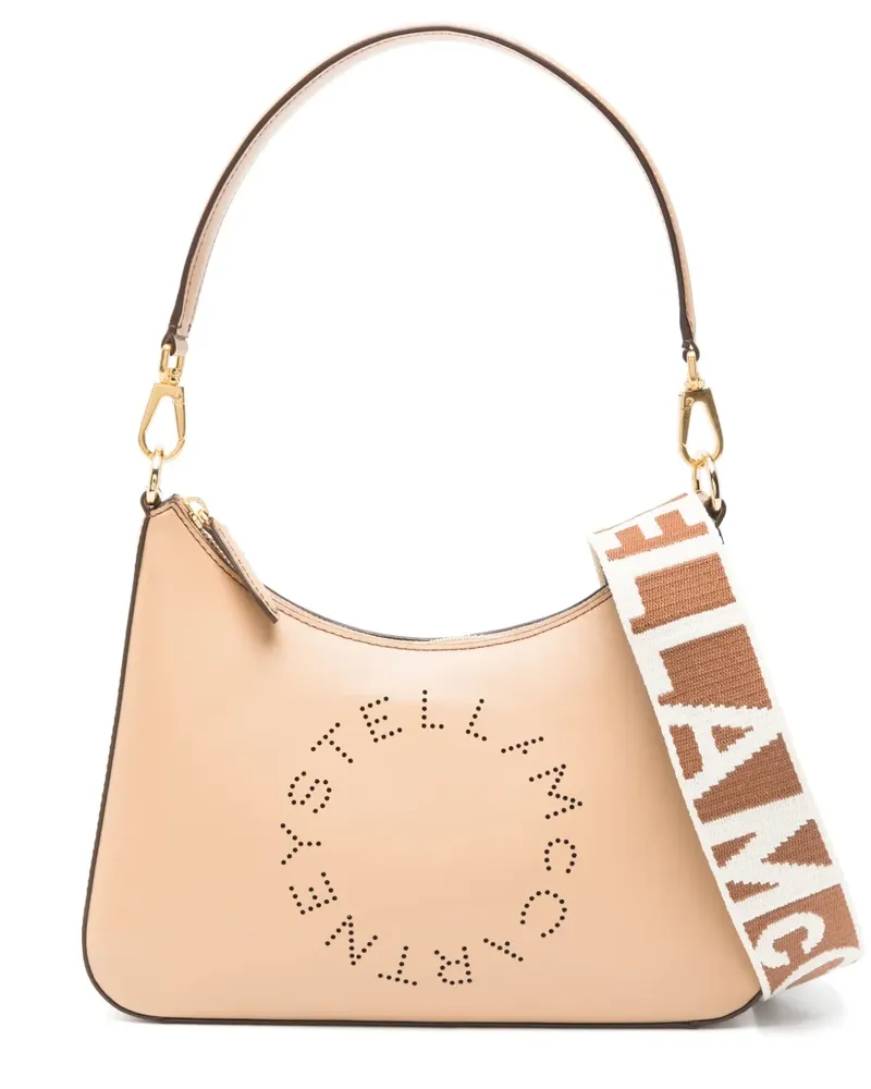 Stella McCartney Umhängetasche mit Logo - Nude Nude