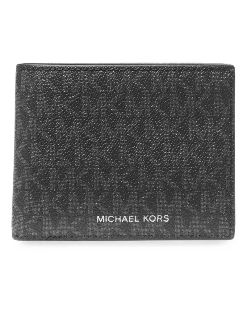 Michael Kors Harrison logo billfold wallet with passcase - Schwarz Schwarz