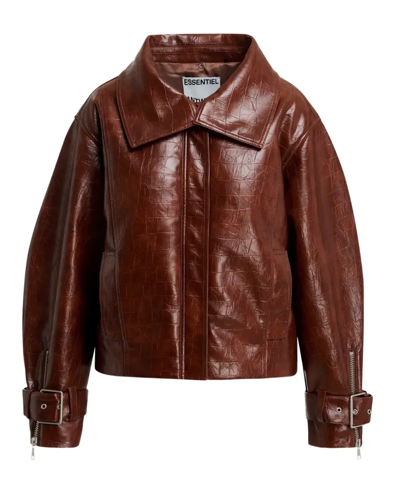 Essentiel Kabuki Jacke mit Kroko-Effekt - Braun Braun