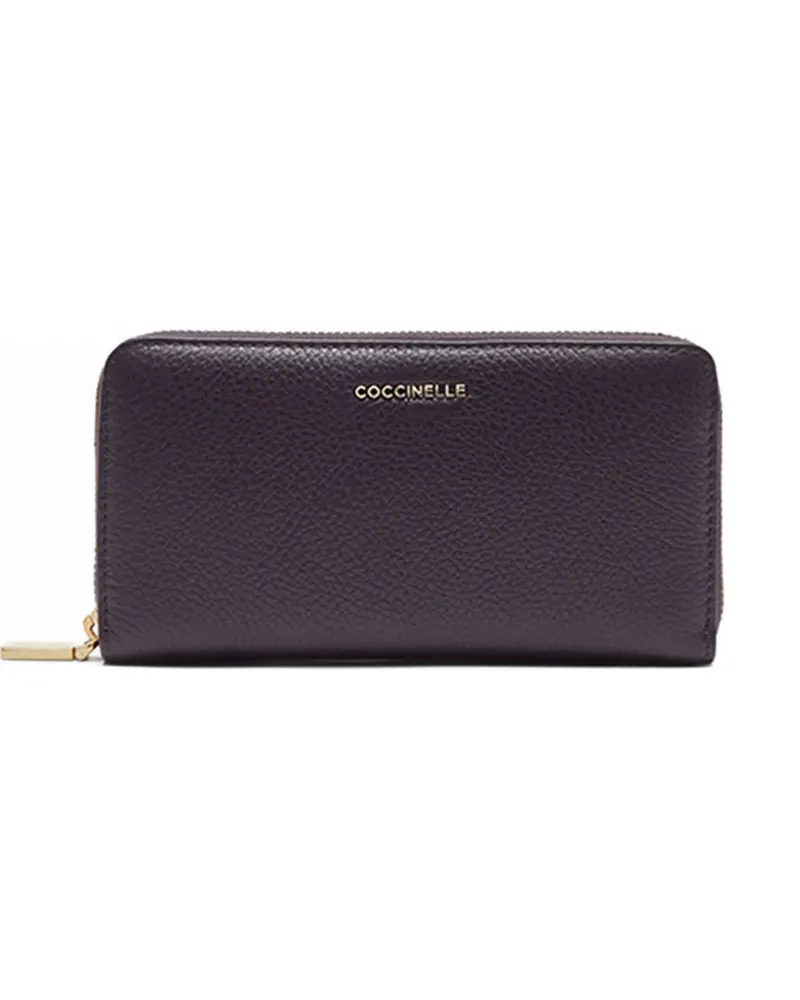Coccinelle Großes Metallic Soft Portemonnaie - Violett Violett