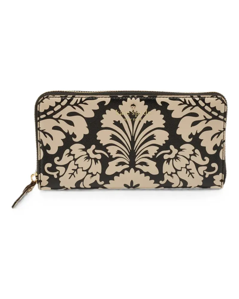 Kate Spade Damask-print zip-around wallet - Schwarz Schwarz