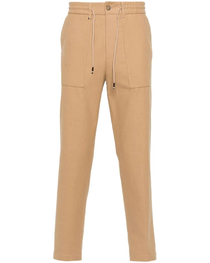 HUGO BOSS Tapered-Hose mit Kordelzug - Braun Braun