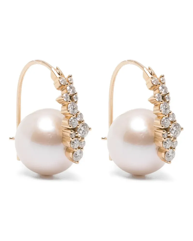 Sydney Evan Ohrstecker mit Diamant und Perlen - Gold Gold