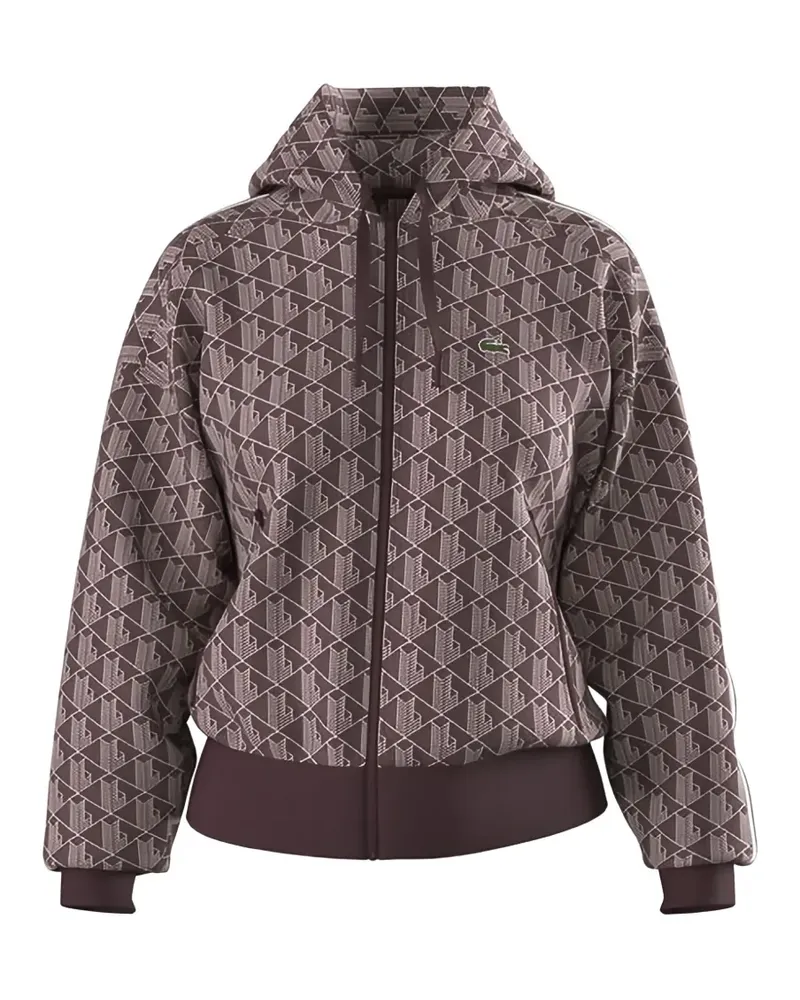 Lacoste Kapuzenjacke mit Monogramm-Print - Violett Violett
