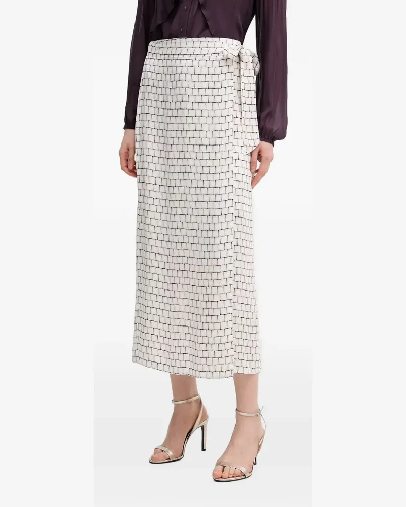 MARC AUREL geometric-print wrap midi skirt - Nude Nude
