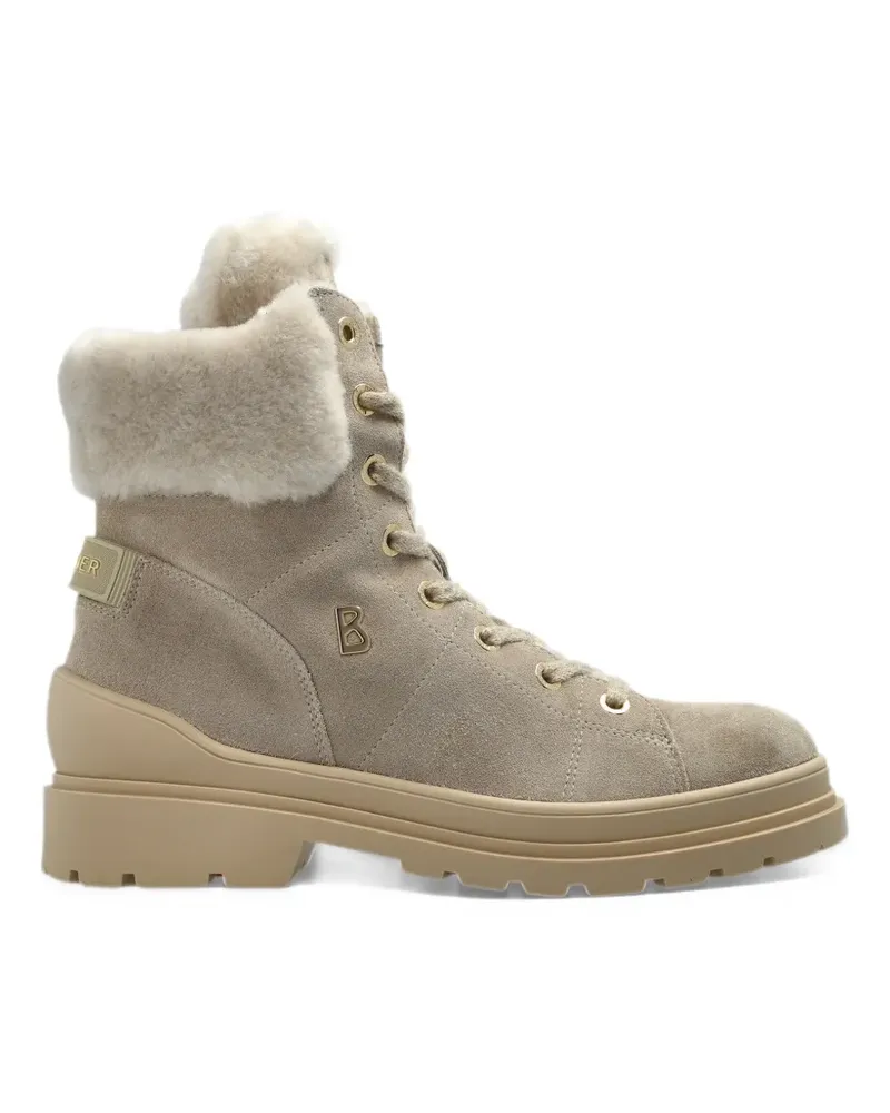 Bogner St. Moritz S shearling-trim ankle boots - Nude Nude