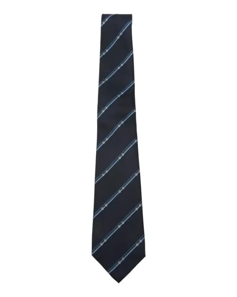 Gucci diagonal Horsebit silk jacquard tie - Blau Blau