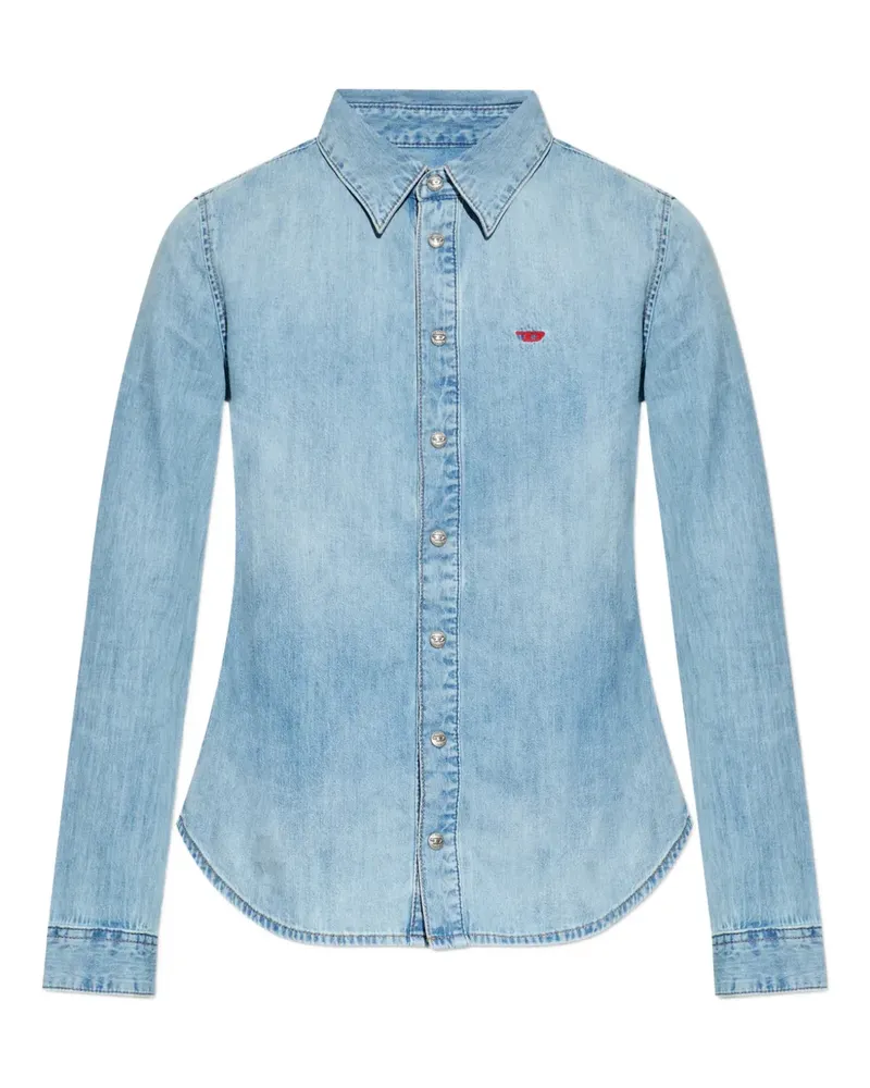 Diesel De-Eazy button embroidered shirt - Blau Blau
