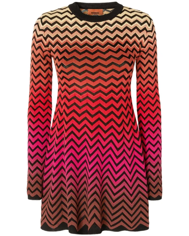 Missoni Minikleid mit Zickzackmuster - Rosa Rosa