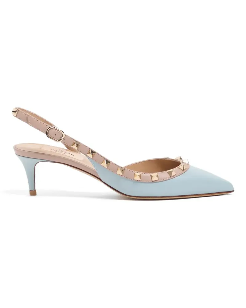Valentino Garavani Rockstud Slingback-Pumps aus Kalbsleder 50mm - Blau Blau