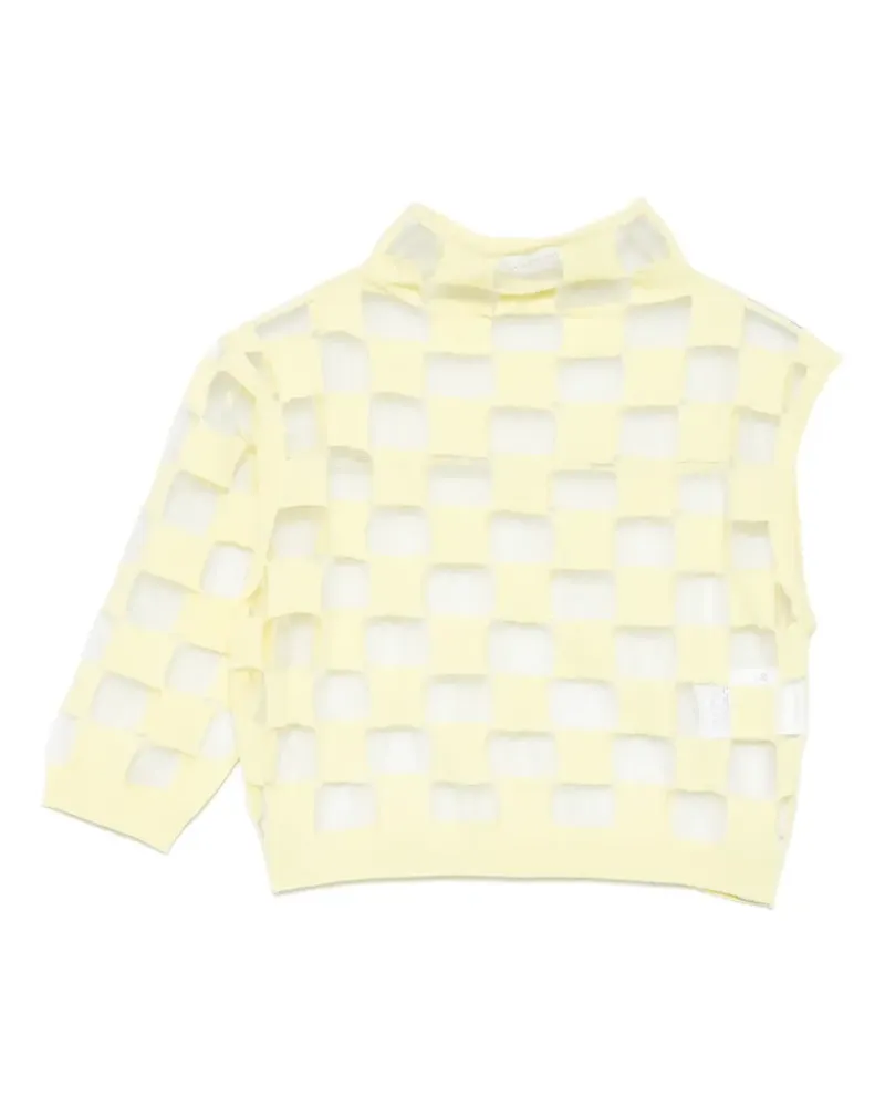 Max Mara openwork short-sleeve top - Gelb Gelb