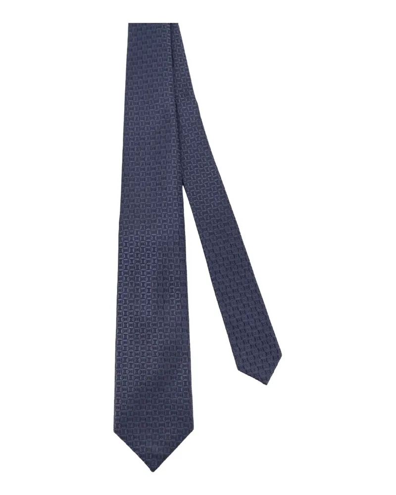 Kiton patterned tie - Blau Blau