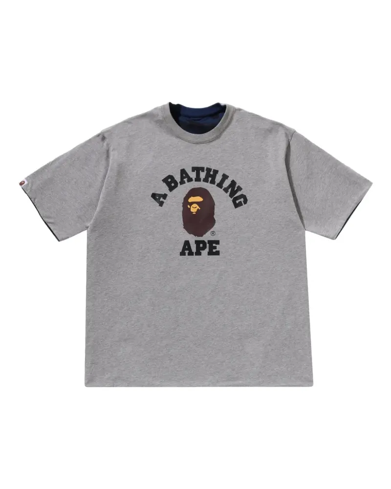BAPE logo-print camouflage T-shirt - Grau Grau