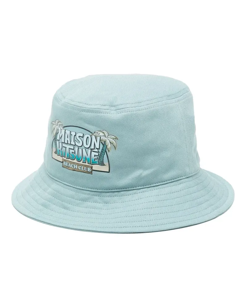 Kitsuné Fischerhut mit Logo-Print - Blau Blau