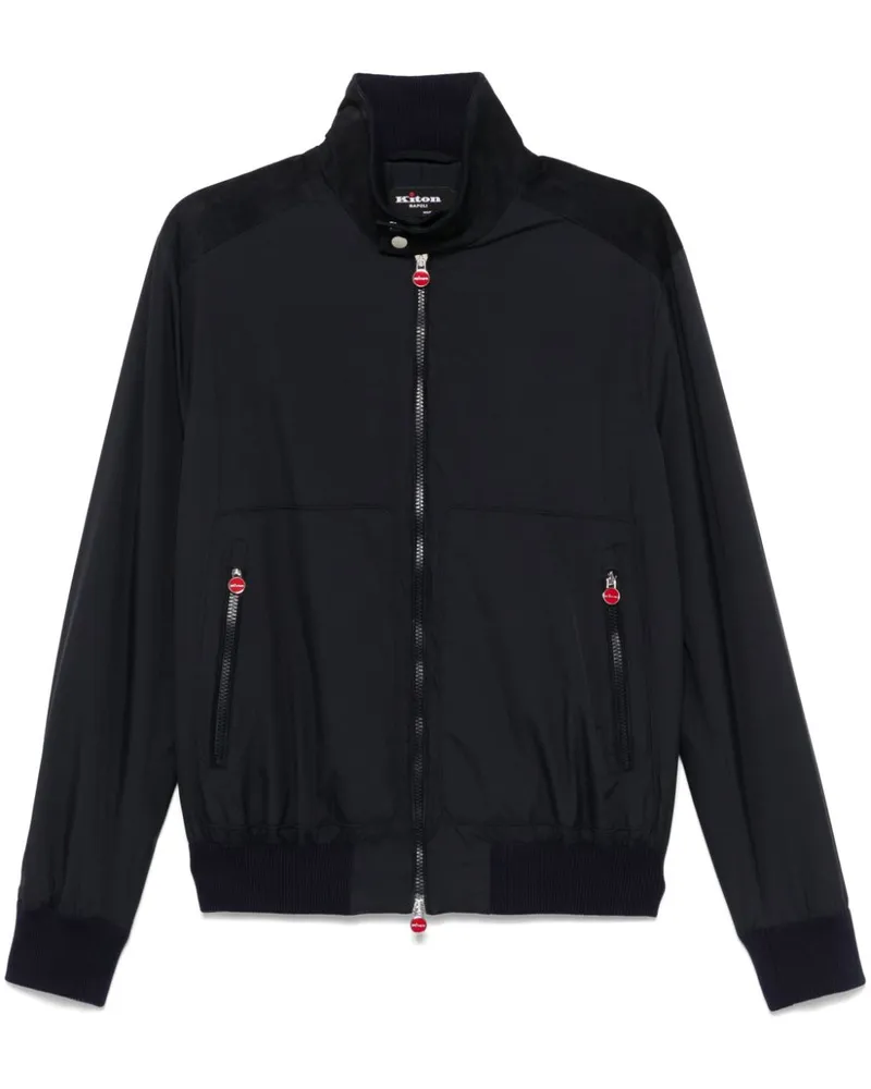 Kiton Jacke mit Wildledereinsätzen - Blau Blau