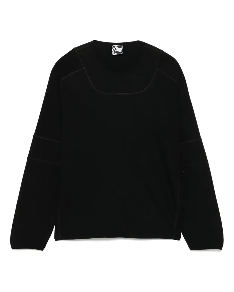 GR10K Langarmshirt im Interlock-Look - Schwarz Schwarz