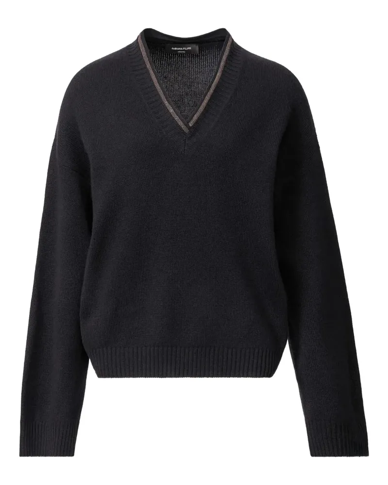 Fabiana Filippi embellished V-neck sweater - Blau Blau