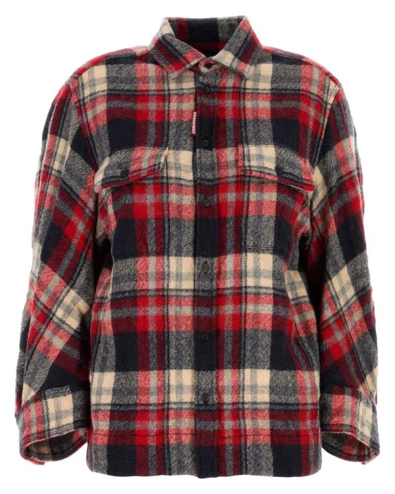 Dsquared2 Dean Flanellhemd mit Stickerei - Rot Rot