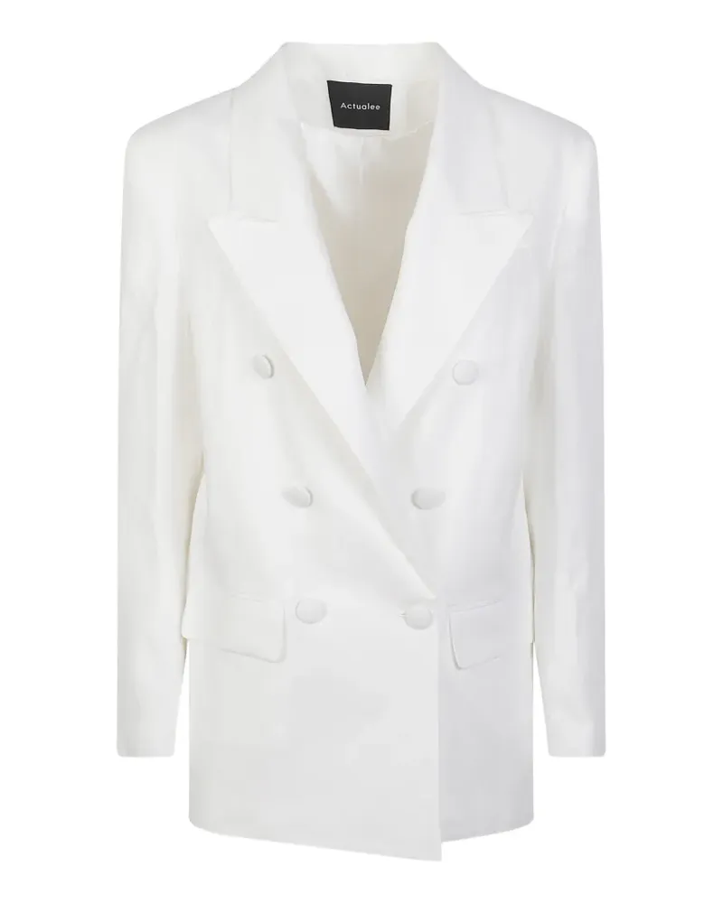 ACTUALEE double-breasted linen jacket - Weiß Weiß