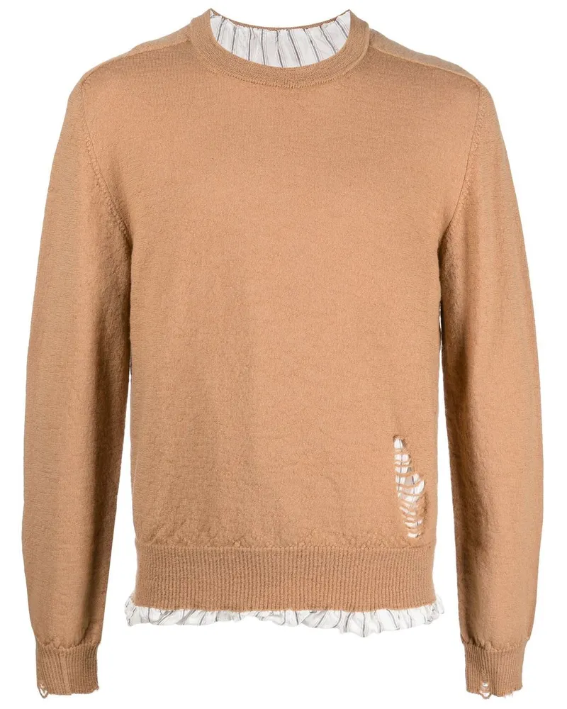 Maison Margiela Pullover im Distressed-Look - Nude Nude