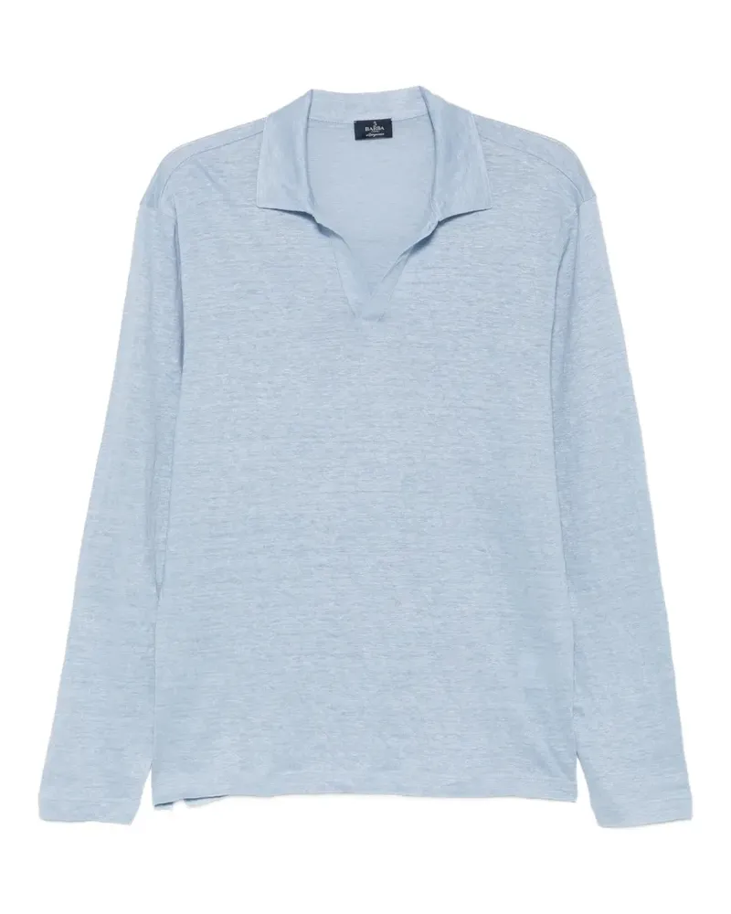 BARBA long-sleeve polo-collar T-shirt - Blau Blau