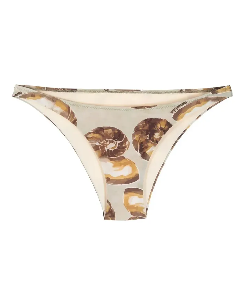 Nanushka Bikinihöschen mit Muschel-Print - Nude Nude