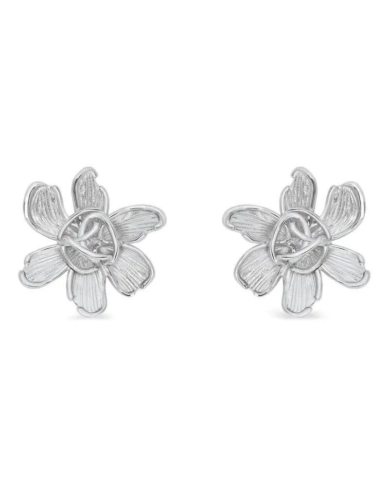 Oscar de la Renta Ohrringe mit Blumenform - Silber Silber