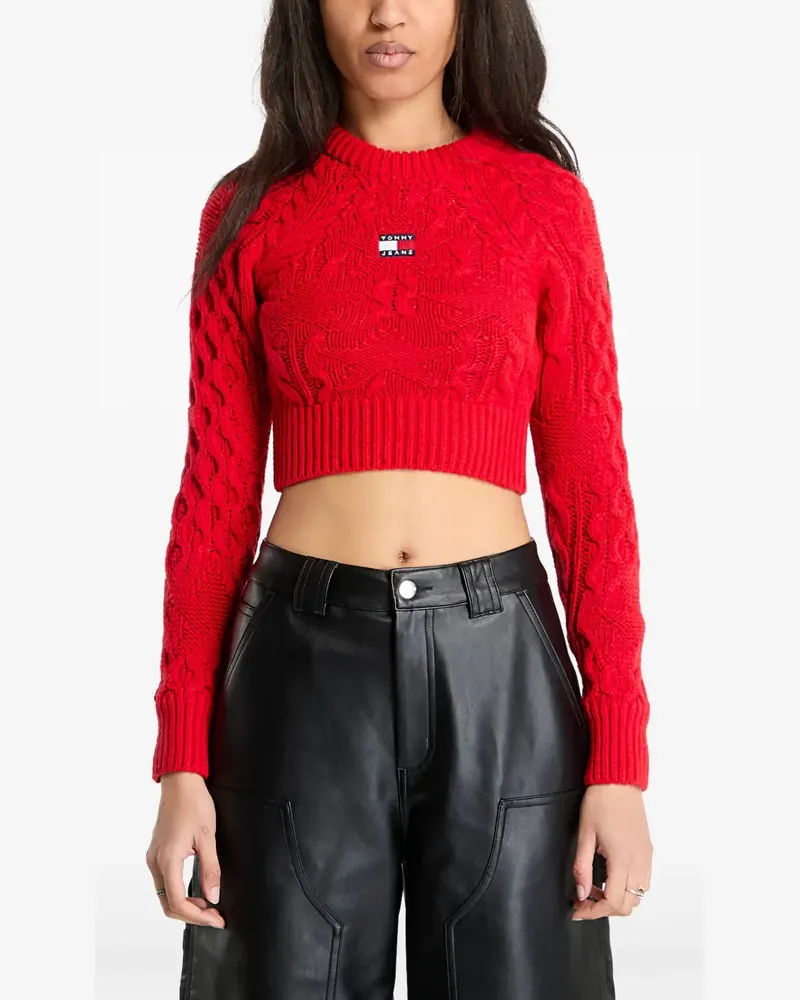 Tommy Hilfiger Pullover mit Zopfmuster - Rot Rot